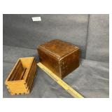 Vintage dovetailed storage box with hinged lid