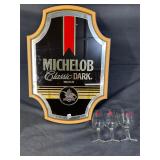 Michelob Classic Dark BEER sign & the glasses