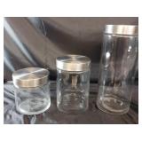 APOTHECARY CANISTER LOT / 3 PCS