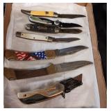 7 FOLDING KNIVES HUSKY JOHN DEERE VINTAGE