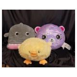 KIDS PLUSH  CHARACTER  PILLOWS / 3 PCS