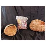 HAND WOVEN BASKETS  W/ BEAD-CRAFT SUPPLY