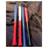 4 SMALL WOOD BATS 18"