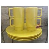 Vintage Yellow Melamine Picnic Set