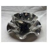 Glass Silver Small Bowl and Tray