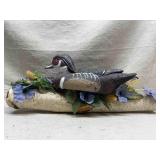 Plastic Wood Duck on a Log