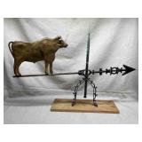 Cast Iron Lightning Rod Cow Weathervane