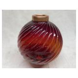 Mast Red Swirl Glass  Lightning Rod Orb