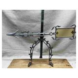 Painted Silver Cast Iron Lightning Rod Weathervane