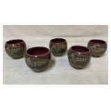 5 Salt Glazed Horse Cups 2004