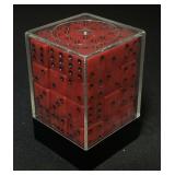 Chessex Opaque Red and Black 6mm 36 D6 Block