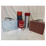 Vintage Thermos and Metal Lunch Boxes