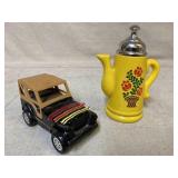 Avon Aftershave Jeep and Coffee Pot