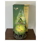 Poppy Stained Glass Xmas Tree Table Lamp