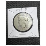 1924-S Peace Dollar Silver