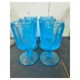 WESTMORELAND PANELED GRAPE BLUE WATER GLASSESW