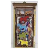 Horses "Rural History" Outsider Art Mixed Media