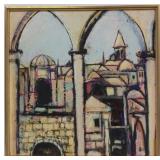 MCM Expressionist Archways Domes Archectural Oil