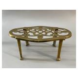 Antique? VTG Brass Oval Trivet/Pot Stand