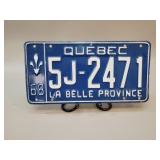 1968 Quebec License Plate