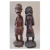 Pair of  African Carved Wooden Statues