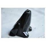 Bright Black Obsidian Native Frog Sculpture