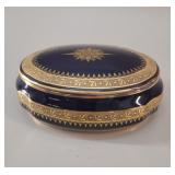 Limoges Porcelain Oval Lidded Vide-Poche Box