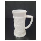 Lg Federal Milk Glass Embossed Mug Beer Stein