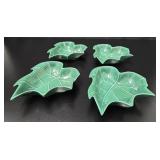 4 California Earthenware Leaf Form Bowls