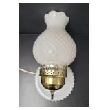 Milk Glass Wall Sconce Hurricane Lamp vtg