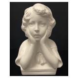 Bust of Child with Hands on Face, VTG Female Bust