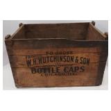 Antique Hutchinson & Son Bottle Cap Wood Crate