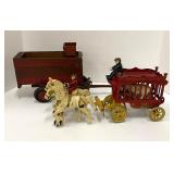 Cast Iron Overland Circus Horse Drawn Wagon