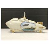 Vintage Porcelain Dirigible Blimp Condiment Piece