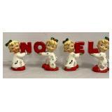 Vintage Napco NOEL Candleholders with Labels