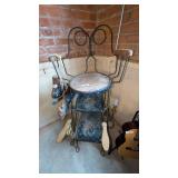 Antique Wire Back Shoe Shine Chair