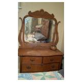 Antique Makeup Dresser w/ Serpentine Front