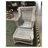 Outdoor Wicker Chair and Ottoman