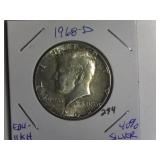 1968-D 40 % Silver Kennedy Half Dollar