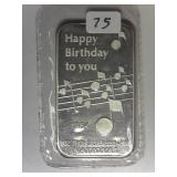 One Ounce Silver 1984 Happy Birthday Bar