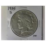 1935-S Peace Silver Dollar