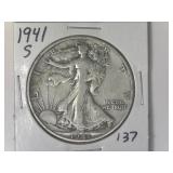 1941-S Walking Liberty  Half Dollar