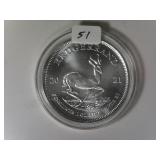 2021 One Ounce Silver Krugerand