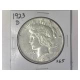 1923-D Peace Silver Dollar