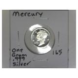 Mercury One Gram Silver Round