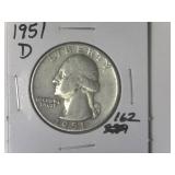 1951-D Silver Washington  Quarter