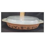 Pyrex-Early American Divided Dish