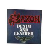 Saxon "Denim & Leather" Blue Splatter LP (NEW)