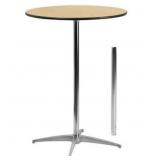 New 30 in. Round Natural Wood Cocktail Pedestal
