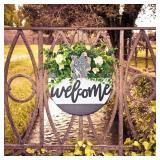 New Welcome Sign Porch Decor Rustic Wooden